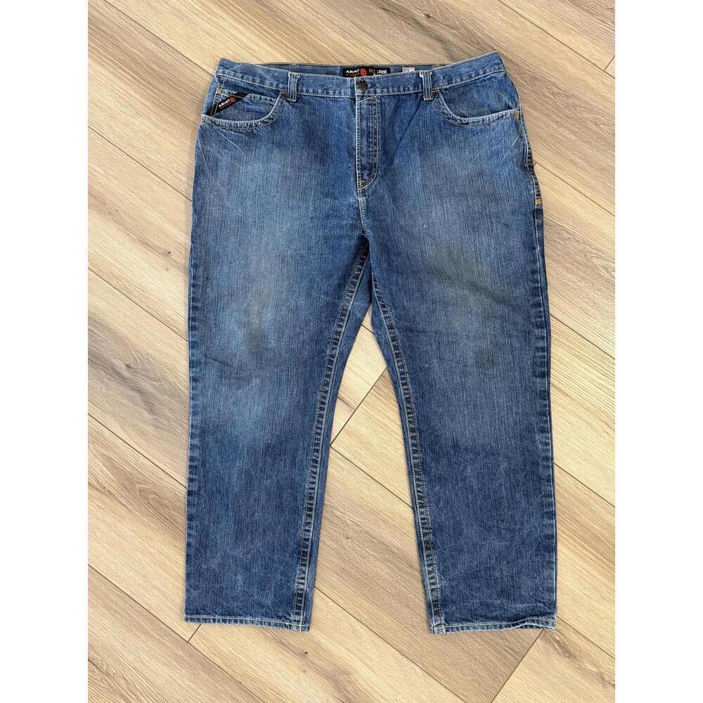 Ariat FR M3 Jeans Mens 44x32 Blue Loose Straight Flame Resistant Denim